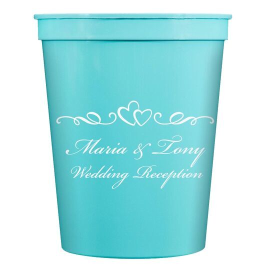 Two Hearts on a Vine Stadium Cups